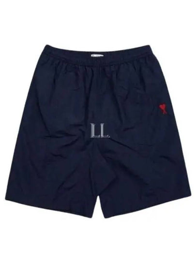 Heart Logo Swim Shorts Navy - AMI - BALAAN 2