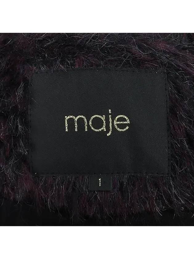 Purple color mohair blend boucle zip up detail women s coat 1 - MAJE - BALAAN 4