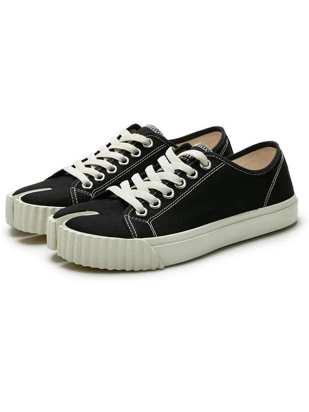 Tabi Canvas Low Top Sneakers Black - MAISON MARGIELA - BALAAN 4