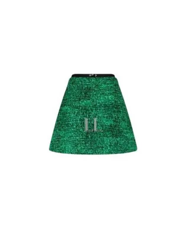 Women's Print Cotton A-Line Skirt Green - MONCLER - BALAAN 2