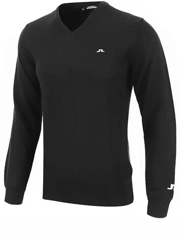 Lehman Tour Merino V-Neck Long Sleeve T-Shirt Black - J.LINDEBERG - BALAAN 3