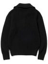 Half zip-up logo embroidery long-sleeved knit BLACK - 20THHOLE - BALAAN 2