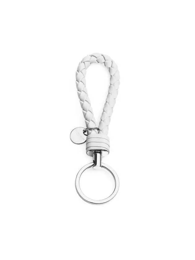 Intrecciato Leather Key Holder White - BOTTEGA VENETA - BALAAN 3