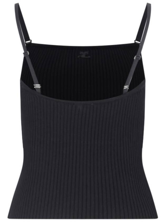 Logo Rib Sleeveless Black - COURREGES - BALAAN 3