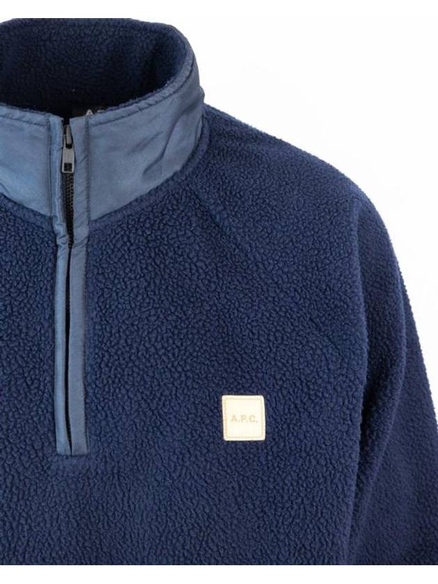 Logo Applique Fleece Sweatshirt Navy - A.P.C. - BALAAN 4