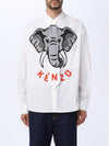 Elephant Casual Cotton Long Sleeve Shirt White - KENZO - BALAAN 1