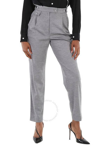 Burberry Cloud Grey Wool -blend Cutout Tailored Trousers, Brand Size 6 (US Size 4) - BURBERRY - BALAAN 1