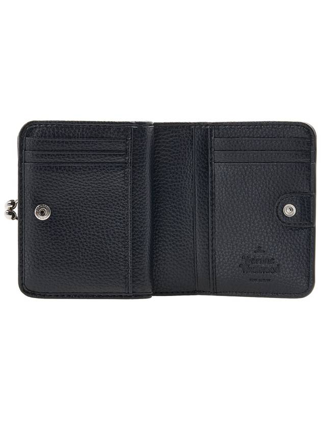 Re-Vegan Silver Logo Half Wallet Black - VIVIENNE WESTWOOD - BALAAN 11