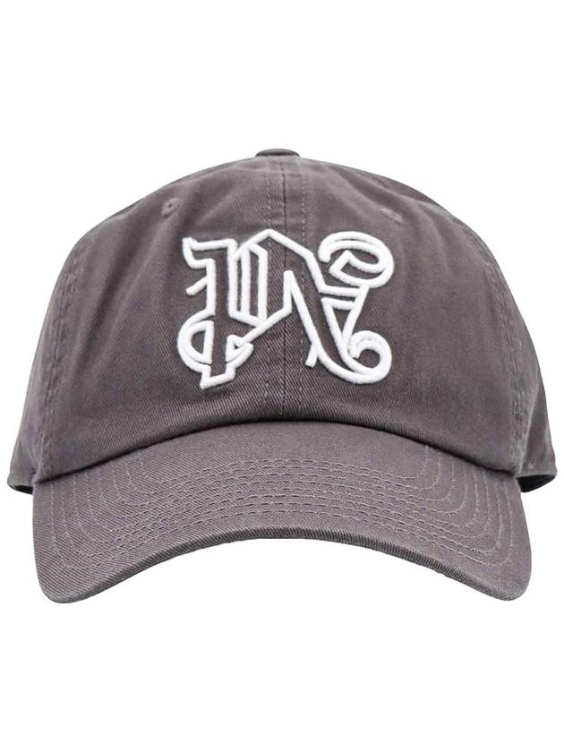 Embroidered Monogram Base Ball Cap Brown - PALM ANGELS - BALAAN 4