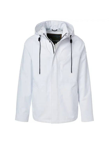 Logo Rider Zip-Up Hoodie White - MOOSE KNUCKLES - BALAAN 1