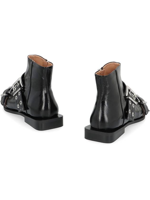 Ganni Faux Leather Ankle Boots - GANNI - BALAAN 4