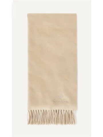 Grande Unita Logo Fringe Muffler Beige - LORO PIANA - BALAAN 1