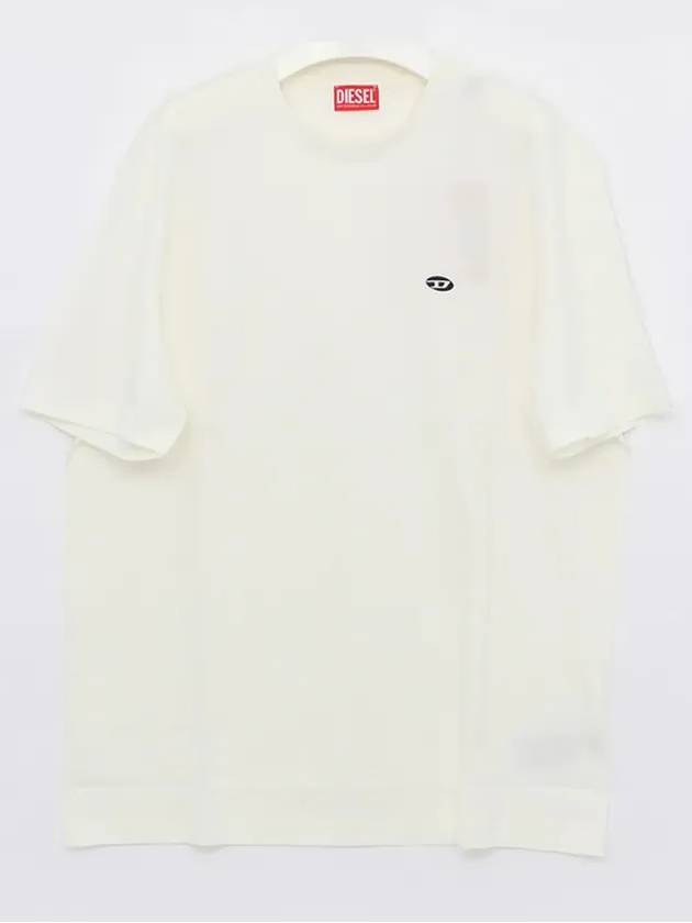 T Just Doval PJ Oval D Patch Short Sleeve T Shirt White - DIESEL - BALAAN 3