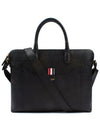 Pebble Grain Leather Slim Briefcase Black - THOM BROWNE - BALAAN 5