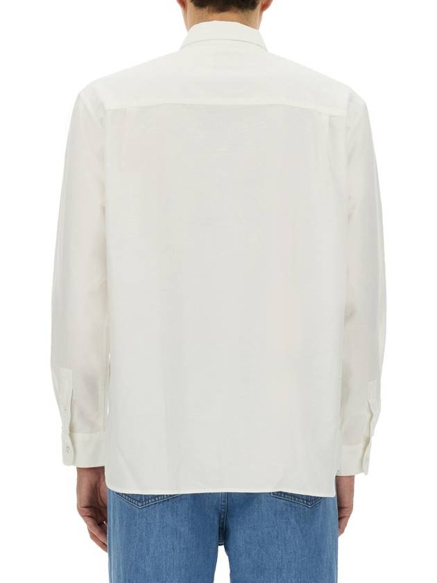 Mateo Logo Long Sleeve Shirt White - A.P.C. - BALAAN 4