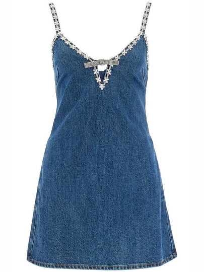 Denim strappy short dress blue - SELF PORTRAIT - BALAAN 2