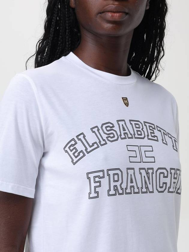 T-shirt Elisabetta Franchi in cotone con stampa logo - ELISABETTA FRANCHI - BALAAN 3