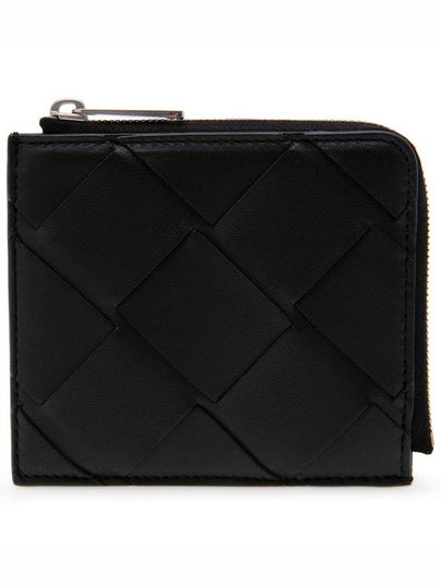 Zipper Leather Card Wallet Black - BOTTEGA VENETA - BALAAN 2