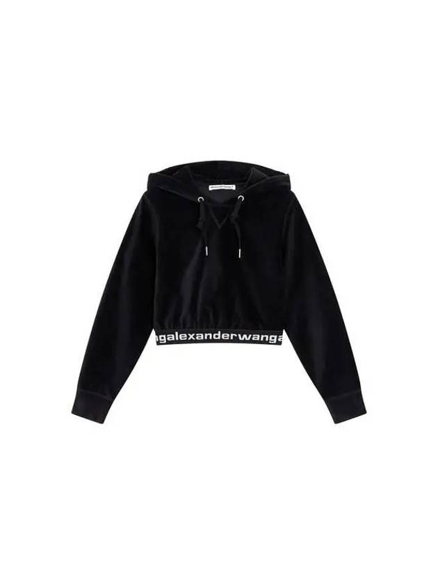 Corduroy logo hooded sweatshirt black 270734 - ALEXANDER WANG - BALAAN 1