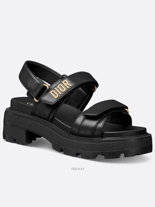 Dioract Platform Lambskin Sandals Black - DIOR - BALAAN 2