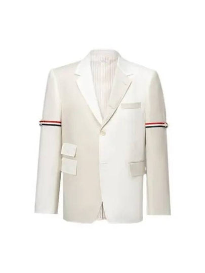 Armband Two Tone Tailored Jacket White - THOM BROWNE - BALAAN 2