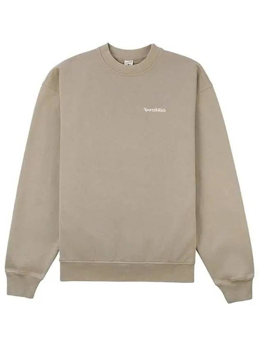 serif logo crewneck khaki brown FELPA SERIF LOGO GRIGIA - SPORTY & RICH - BALAAN 1