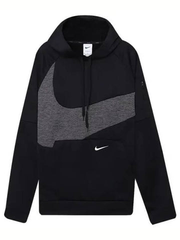 Men's Therma-Fit Pullover Fitness Hoodie Black - NIKE - BALAAN 1