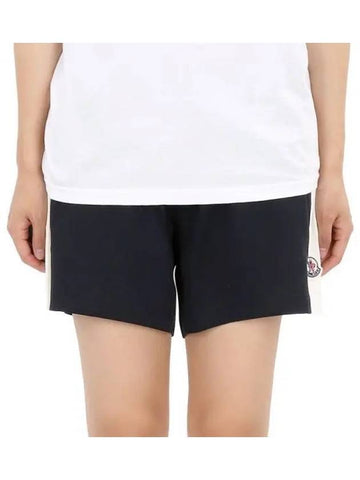 Women s Wappen Patch Color Scheme Line Shorts Navy 8H00016 89AJU 778 1126147 - MONCLER - BALAAN 1