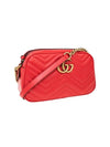 Small Leather Shoulder Bag Red - GUCCI - BALAAN 4