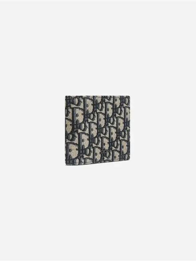 Compact Wallet Beige & Black  Oblique Jacquard - DIOR - BALAAN 3