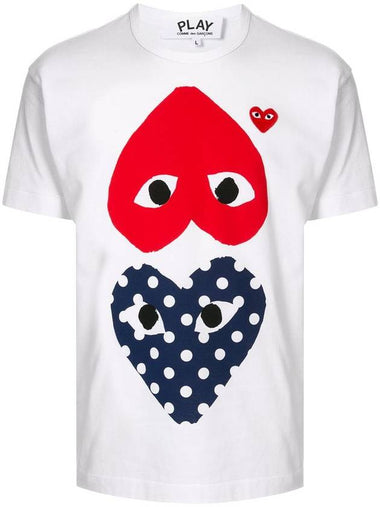 Comme Des Garçons Play Polka Dot With Upside Down Heart T-Shirt - COMME DES GARCONS PLAY - BALAAN 1