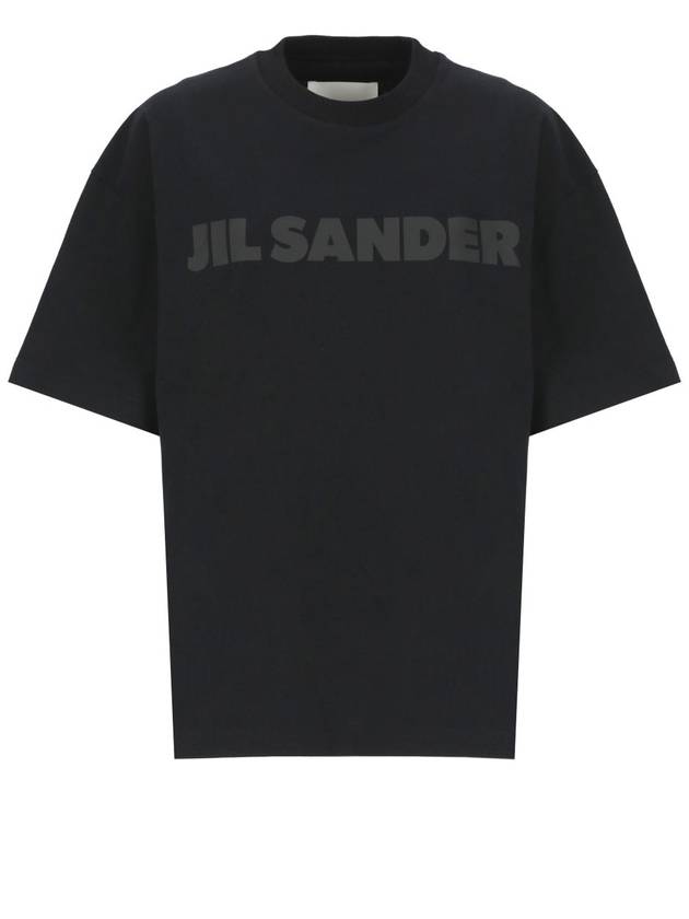 Logo Print Short Sleeve T-Shirt Black - JIL SANDER - BALAAN 2