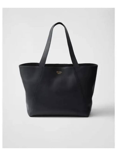 Logo Leather Tote Bag Black - PRADA - BALAAN 2