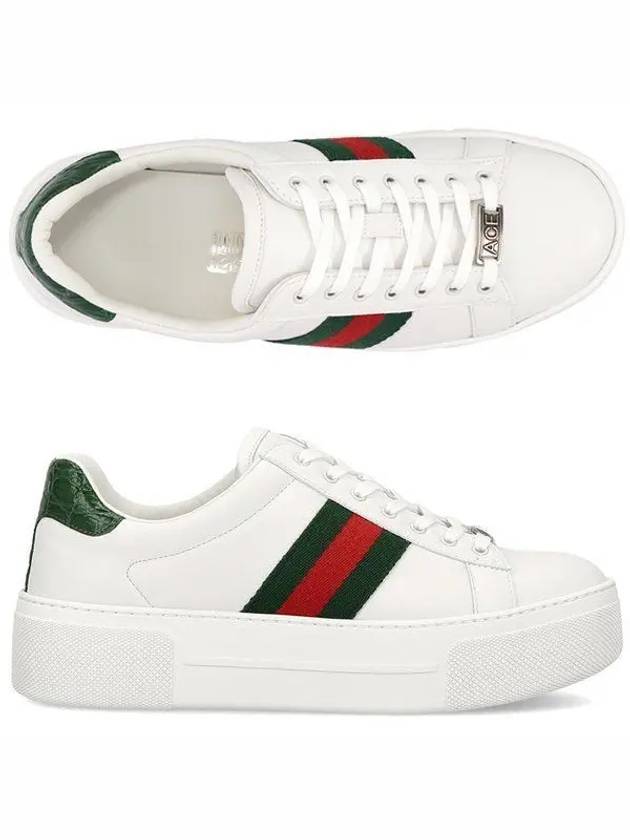 Women's Leather Low Top Sneakers White - GUCCI - BALAAN 2