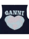 Logo Heart Gilet Vest Navy - GANNI - BALAAN 5