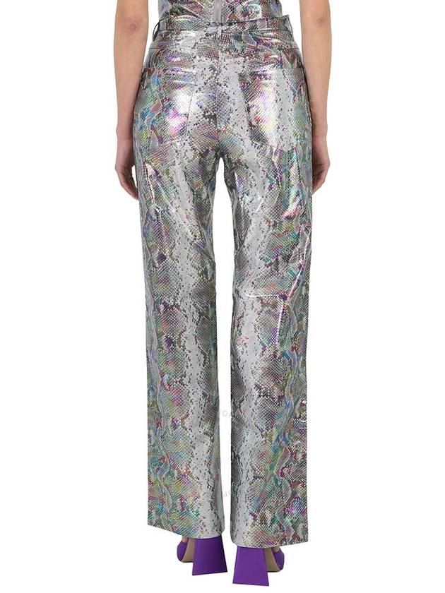 Rotate Spiced Plum Comb Snake Print Straight Pants, Brand Size 34 (US Size 0) - ROTATE - BALAAN 2