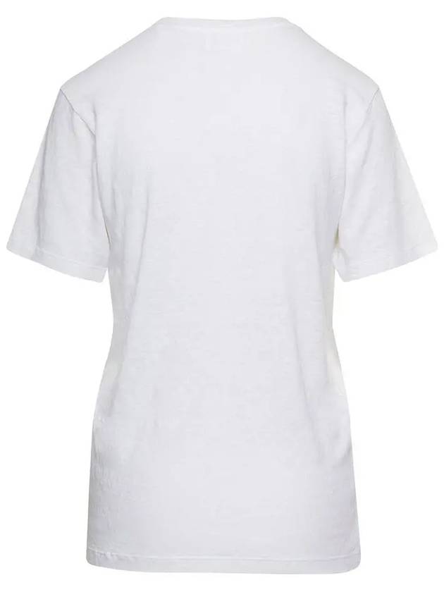 ZEWEL logo linen tshirt white TS0001FA A1N09E 20WH - ISABEL MARANT - BALAAN 3