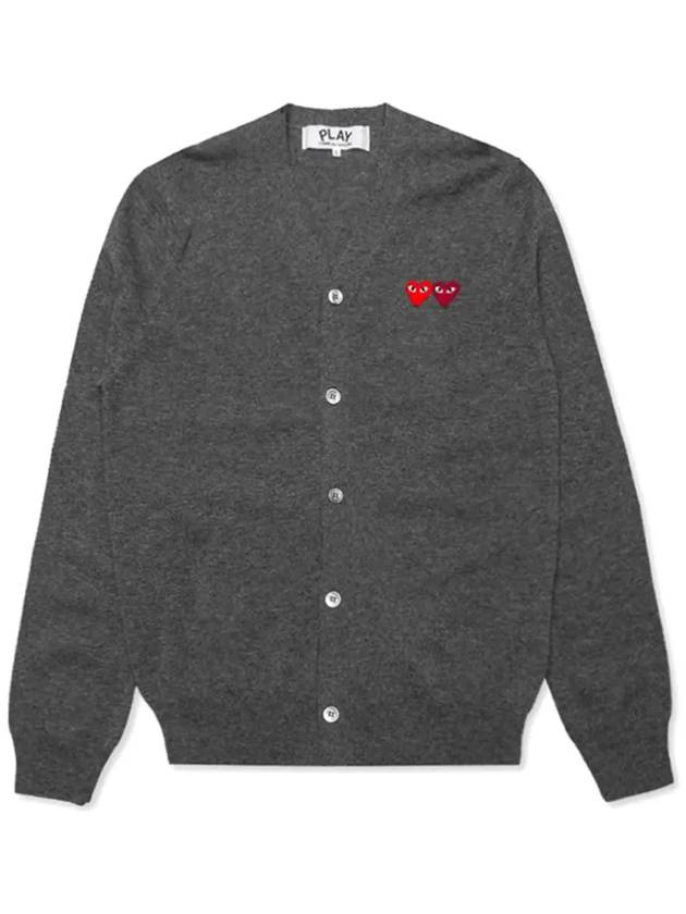 double red wappen V neck cardigan AX N058 051 3 - COMME DES GARCONS - BALAAN 2