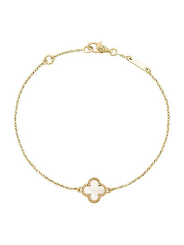 Sweet Alhambra Pendant Bracelet Gold White - VANCLEEFARPELS - BALAAN 1