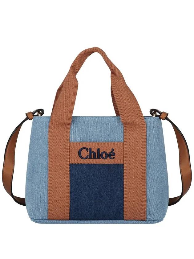 Kids Logo Denim Tote Shoulder Bag C20355 Z10 - CHLOE - BALAAN 1