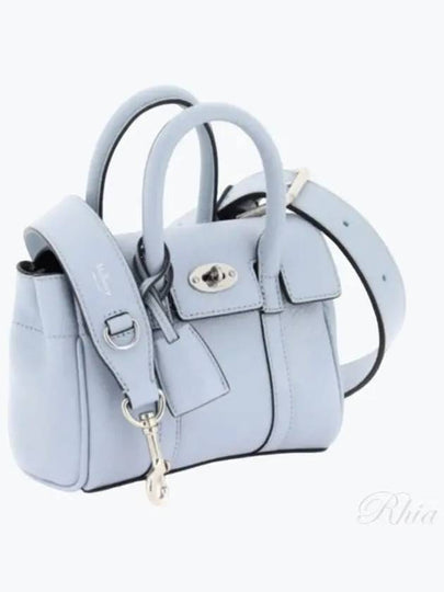 Bayswater Leather Shoulder Bag Light Blue - MULBERRY - BALAAN 2