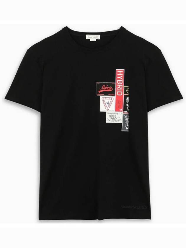 Label Logo Short Sleeve T-Shirt Black - ALEXANDER MCQUEEN - BALAAN 2