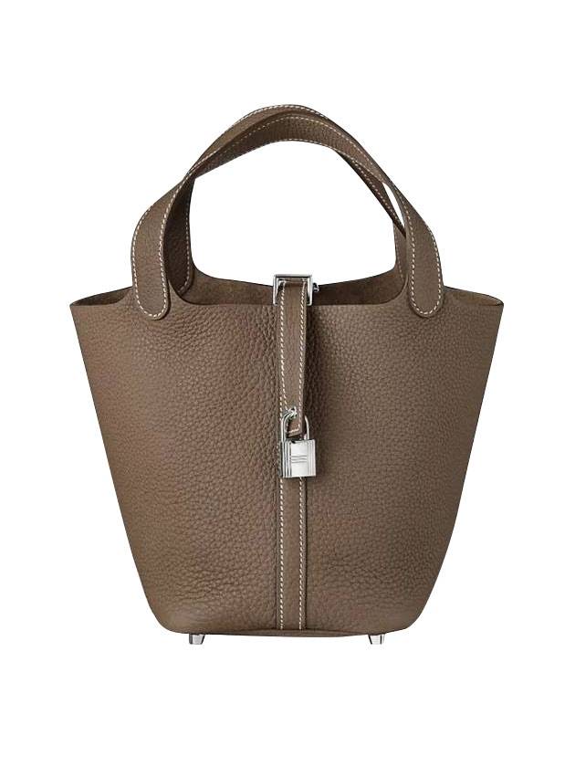 Picotan Rock 18 Palladium Tote Bag Etoupe - HERMES - BALAAN 1