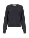 Sweater FKS111 KN0025 055 HEATHER GRAY - AMI - BALAAN 2