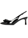 Vara Bowl Patton Leather Slingback Heels Black - SALVATORE FERRAGAMO - BALAAN.