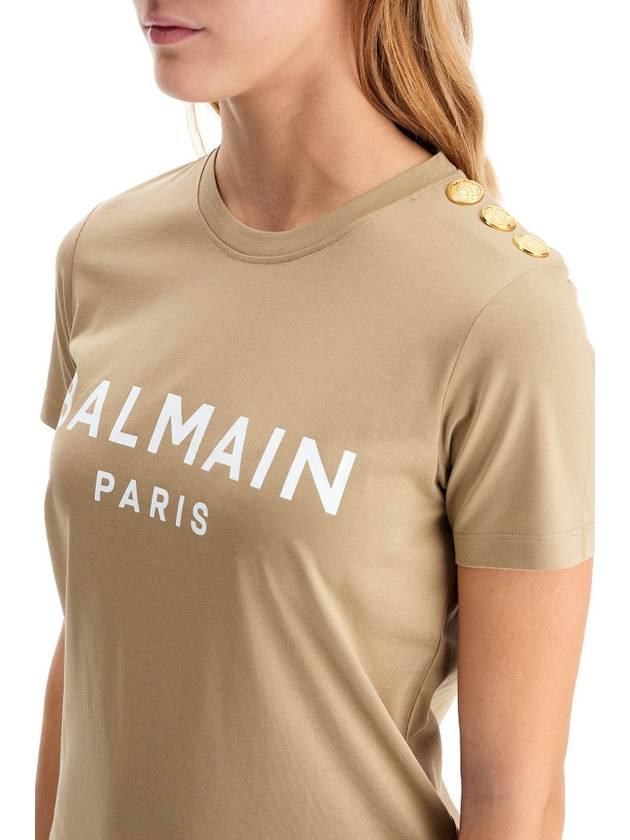 logo t-shirt with buttons - BALMAIN - BALAAN 4