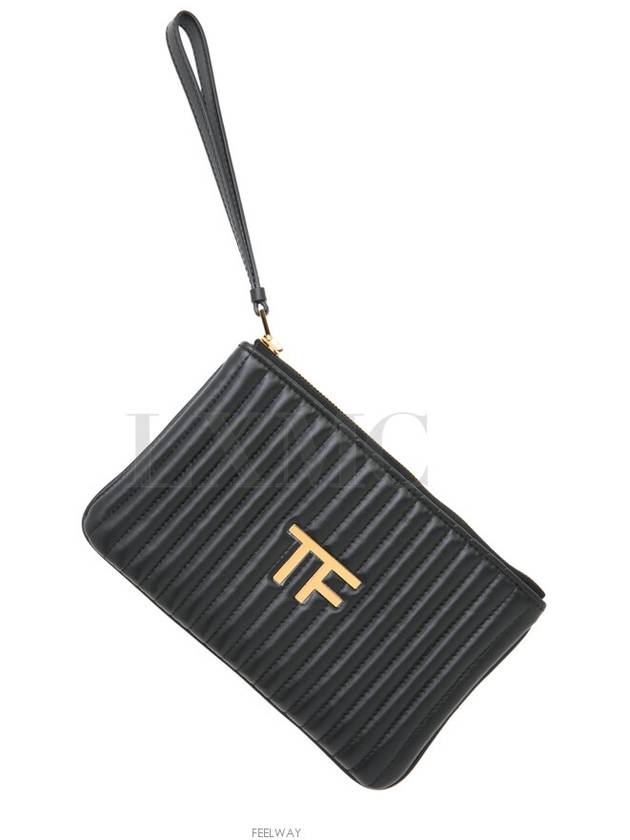 Quilted TF Clutch S0357T Black Gold Pouch - TOM FORD - BALAAN 10