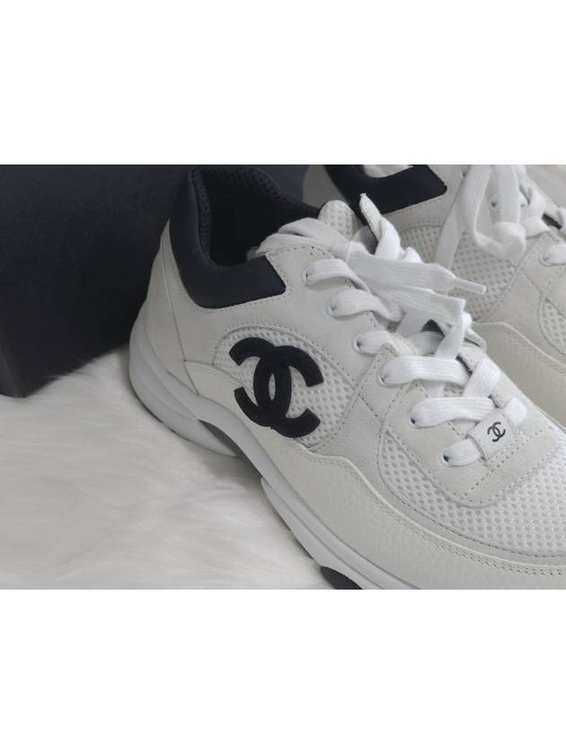 CC Logo Suede Tennis Low Top Sneakers Black - CHANEL - BALAAN 6