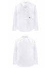 Triomphe Embroidered Poplin Cotton Long Sleeve Shirt White - CELINE - BALAAN 5