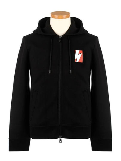 Lightning Bolt Zip Up Hoodie Black - NEIL BARRETT - BALAAN 2